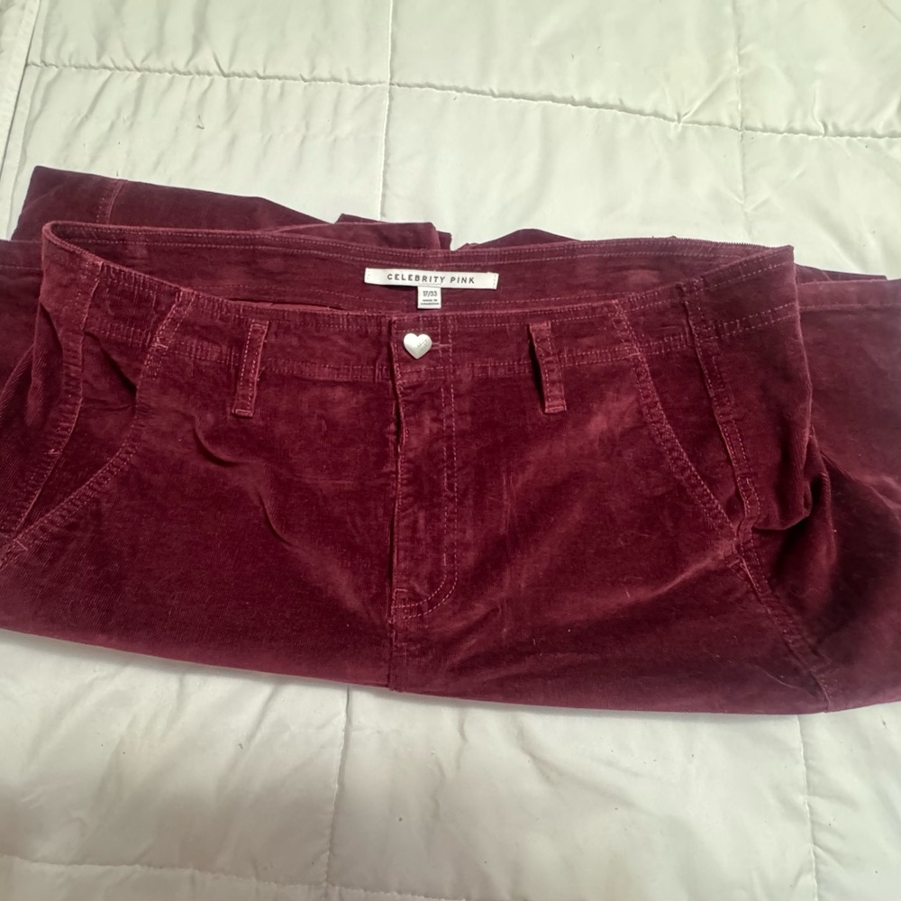 Celebrity Pink Maroon Corduroy Trousers